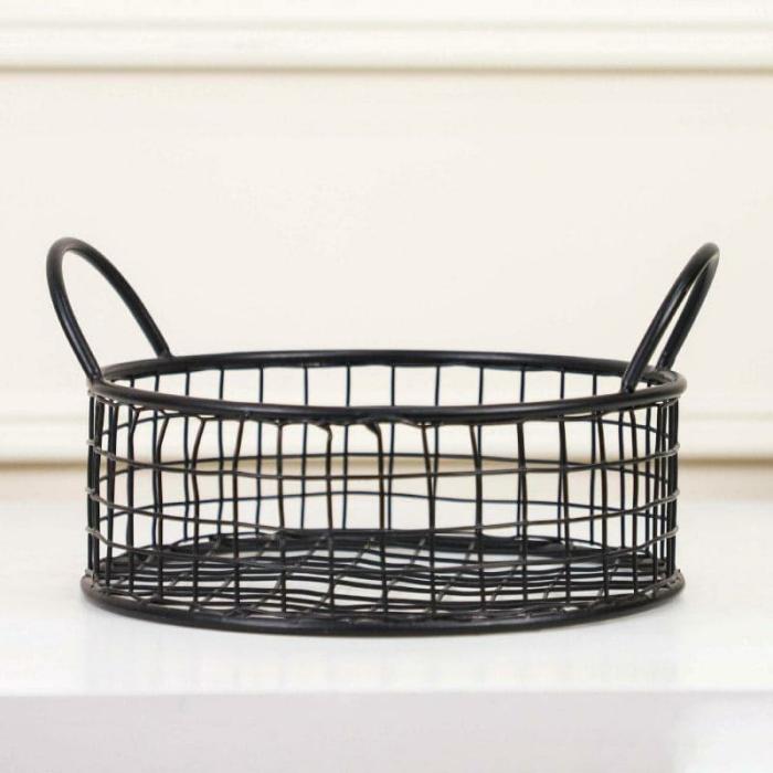 Bread & Fruit Baskets |  Orchard Metal Fruit Basket Storage & Containers Black