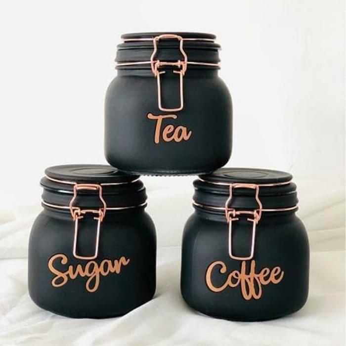 Containers & Jars |  Bessie Storage Jar – Set Of Three Containers & Jars Black