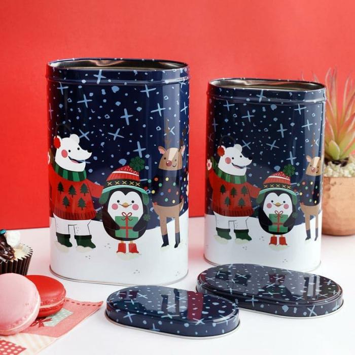 Containers & Jars |  Happy Arctic Storage Jar – Set Of Two Containers & Jars Blue