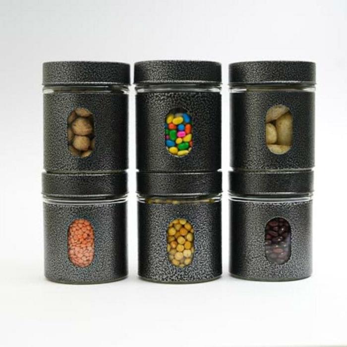 Containers & Jars |  Jansa Storage Jar (300 Ml) – Set Of Six Containers & Jars Black