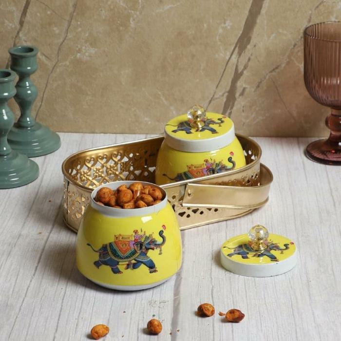 Containers & Jars |  Jiru Ethnic Basket With Jar – Set Of Three Containers & Jars Containers & Jars