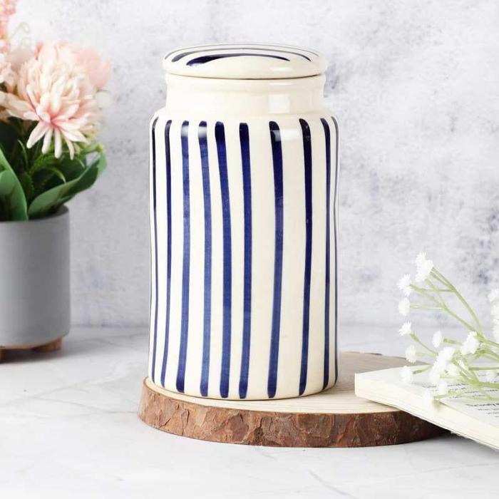 Containers & Jars |  Mustaz Storage Jar- 950 Ml Containers & Jars Blue, White