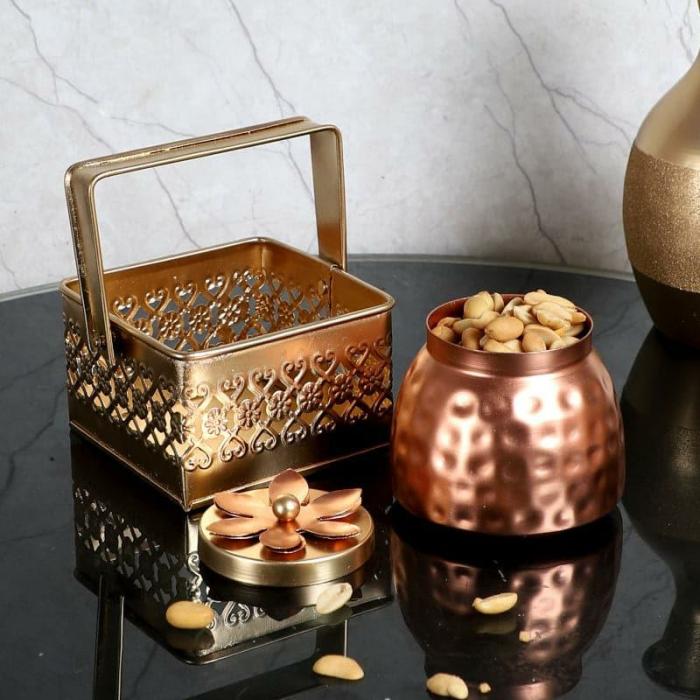 Containers & Jars |  Noora Ethnic Basket With Jar – Set Of Two Containers & Jars Containers & Jars