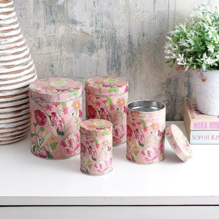 Containers & Jars |  Pink Bloom Storage Box – Set Of Four Containers & Jars Containers & Jars