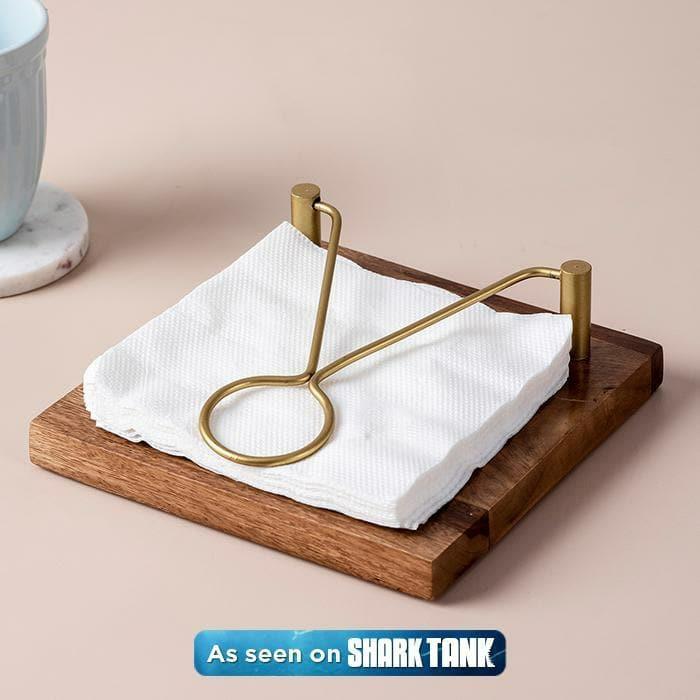 Cutlery Stand & Tissue Holder |  Pendulum Napkin Holder Cutlery Stand & Tissue Holder Brown, Gold