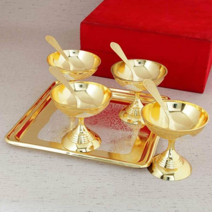 Glasses |  Lopa Dessert Cup With Spoon & Tray – Set Of Nine Glasses Glasses