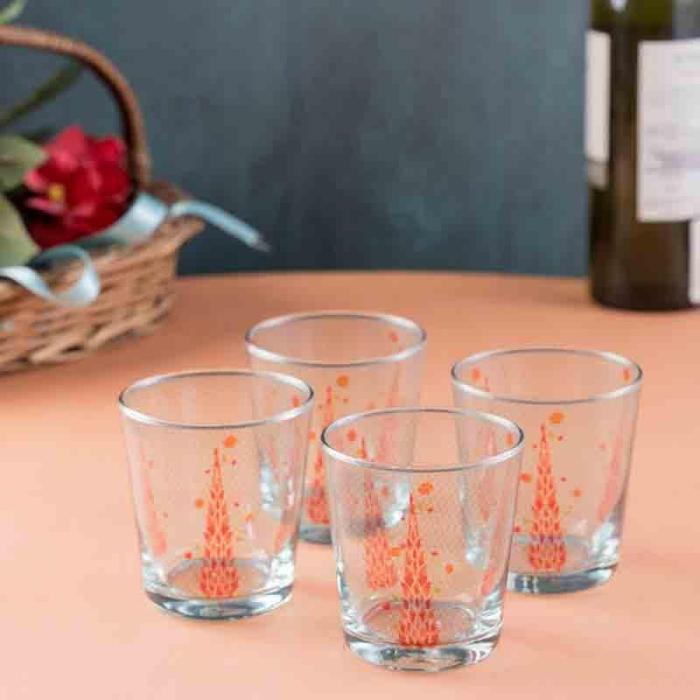 Glasses |  Magnate Mughal Glass Tumbler – Set Of Four Glasses Glasses