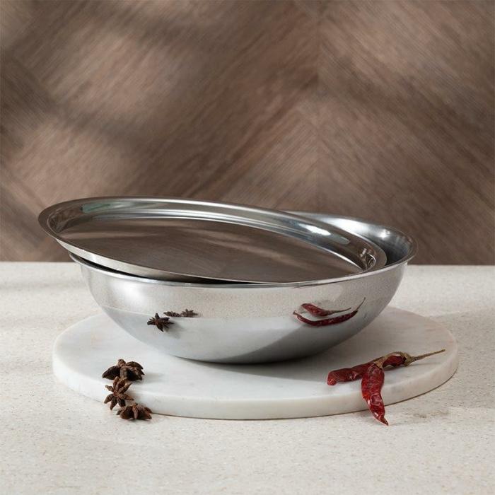 Mixing Bowls |  Stahl Artisan Tasla With Lid – 5100 Ml Bowls Grey