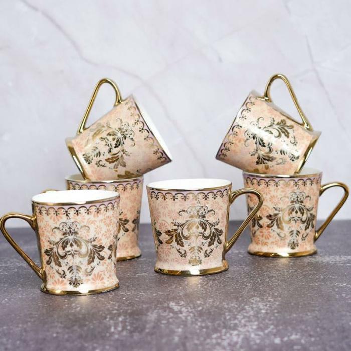 Mugs, Cups & Kulhads |  Keila Ceramic Mug (180 Ml) – Set Of Six Mugs, Cups & Drinkware Gold