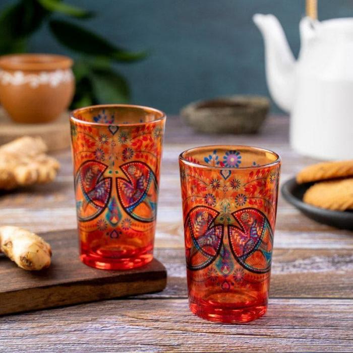 Mugs, Cups & Kulhads |  Serenade Chai Glass – Set Of Two Mugs, Cups & Drinkware Mugs, Cups & Kulhads