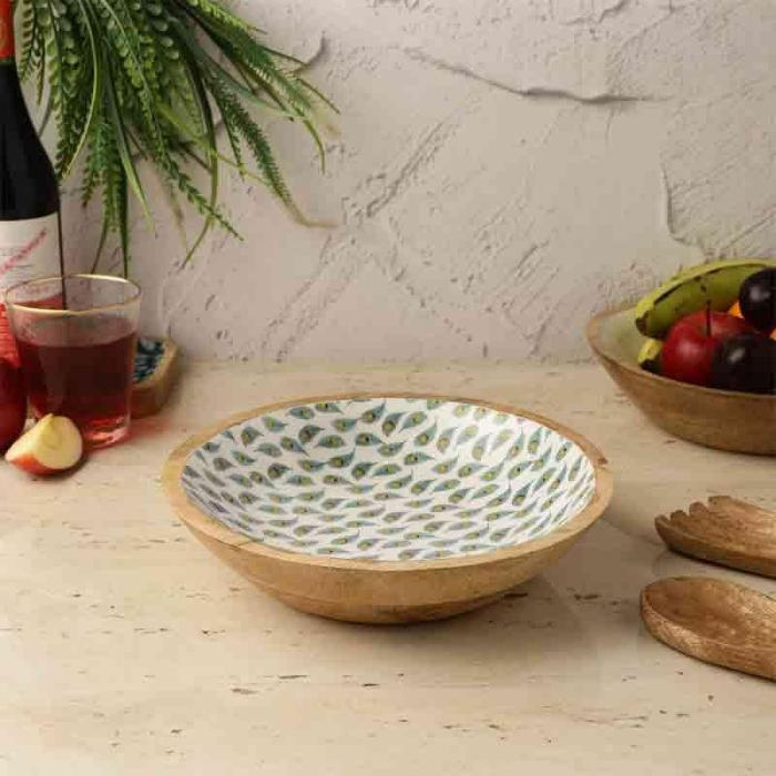 Soup & Snack Bowls |  Plumage Salad Serving Bowl Bowls Blue, White