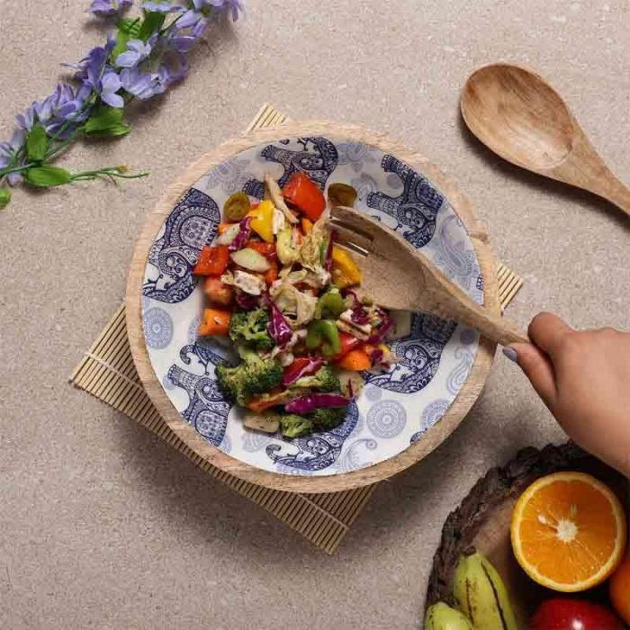 Soup & Snack Bowls |  Tuskers Salad Bowl Bowls Blue, White