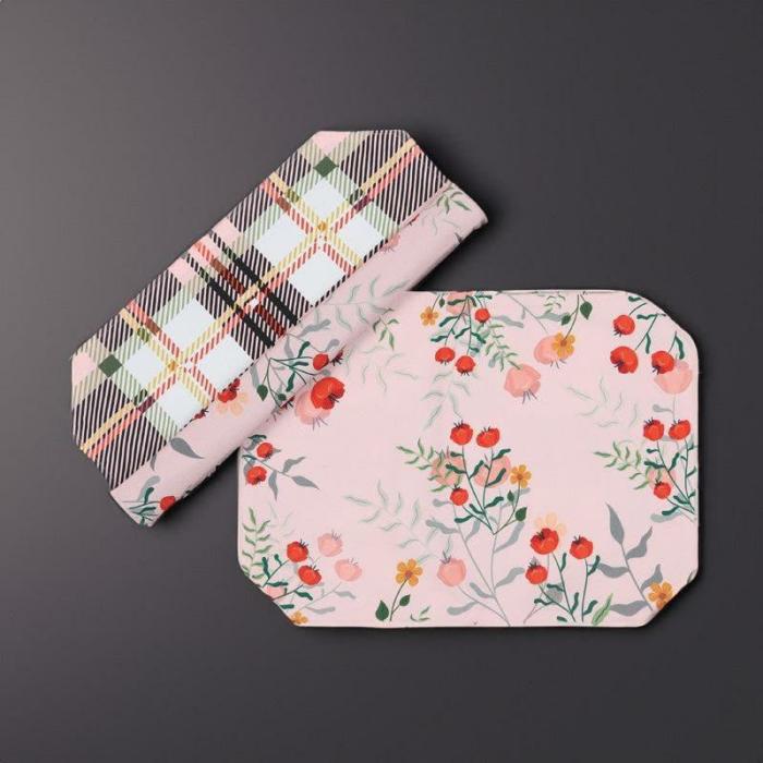 Table-Mats & Napkins |  Floral Ecstasy Canvas Placemat – Set Of Two Kitchen Linens Multicolor