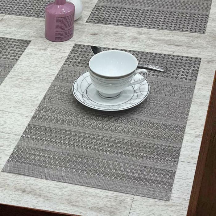 Table-Mats & Napkins |  Maruda Woven Placemat – Set Of Six Kitchen Linens Grey