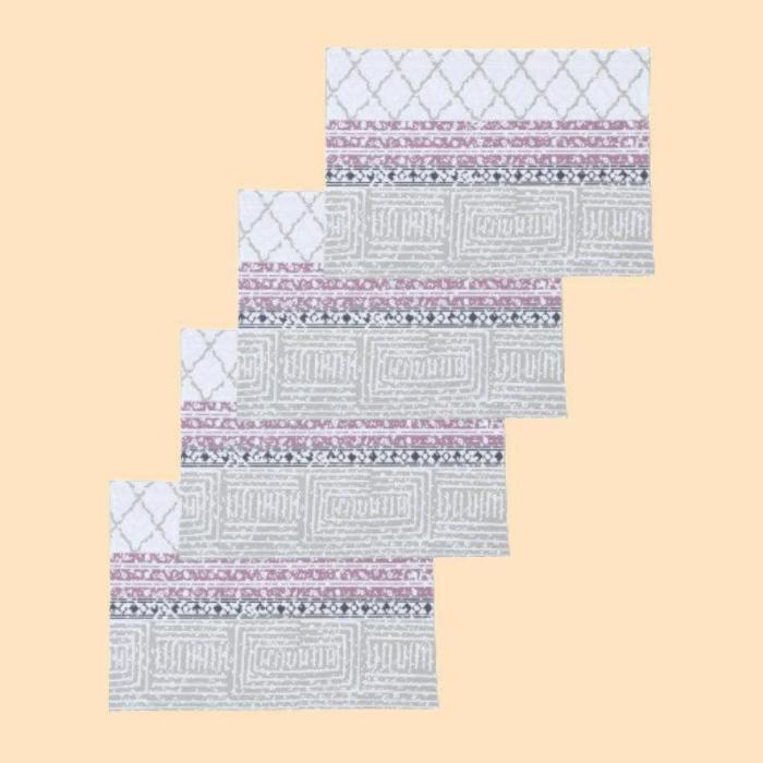 Table-Mats & Napkins |  Nikrinta Placemat – Set Of Four Kitchen Linens Purple, Beige, White