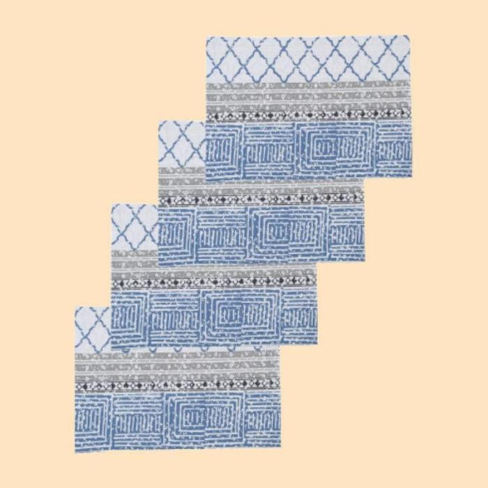 Table-Mats & Napkins |  Nikrinta Placemat – Set Of Four Kitchen Linens Blue