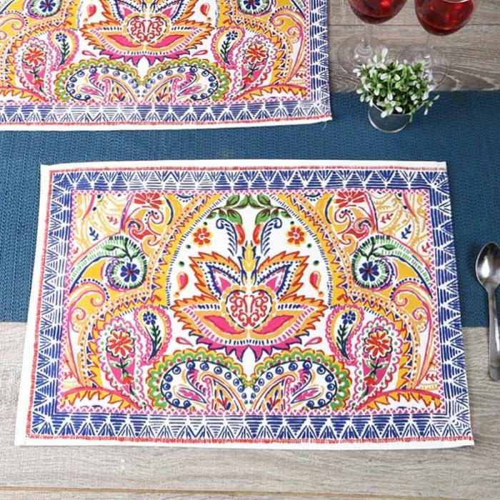 Table-Mats & Napkins |  Over The World Table Mat – Set Of Six Kitchen Linens Multicolor