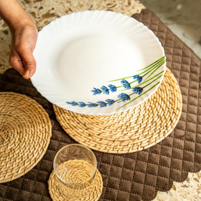 Table-Mats & Napkins |  Vrita Twist Rattan Table Mat – Set Of Six Kitchen Linens Beige