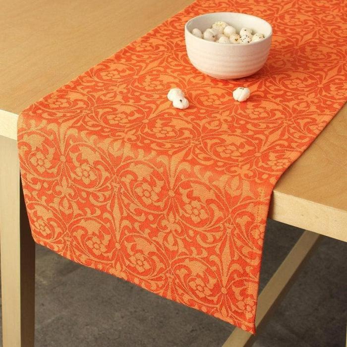 Table Runner & Covers |  Kuvalaya Runner – Rust Kitchen Linens Rust