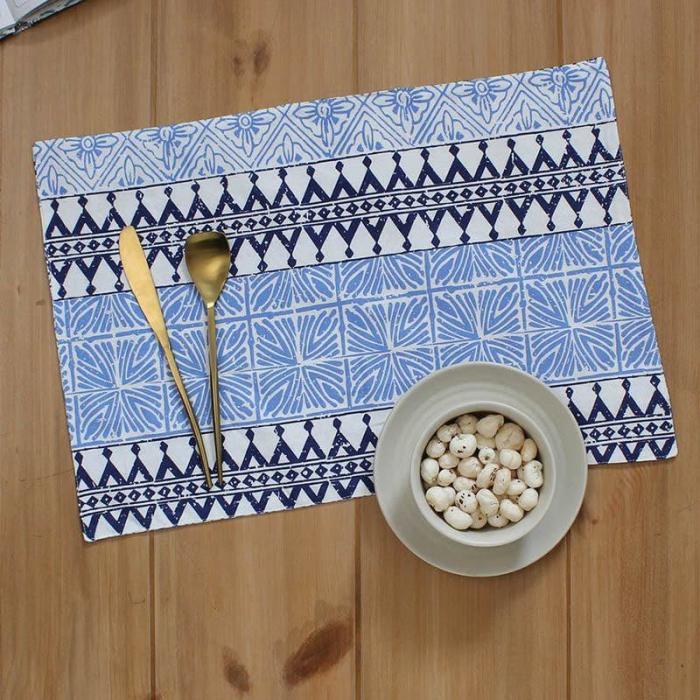 Table-Mats & Napkins |  Alankaar Placemat – Set Of Four Kitchen Linens Blue