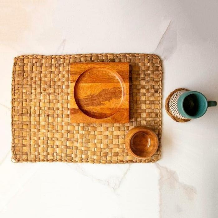 Table-Mats & Napkins |  Weaver Natural Fiber Placemat – Set Of Four Kitchen Linens Brown